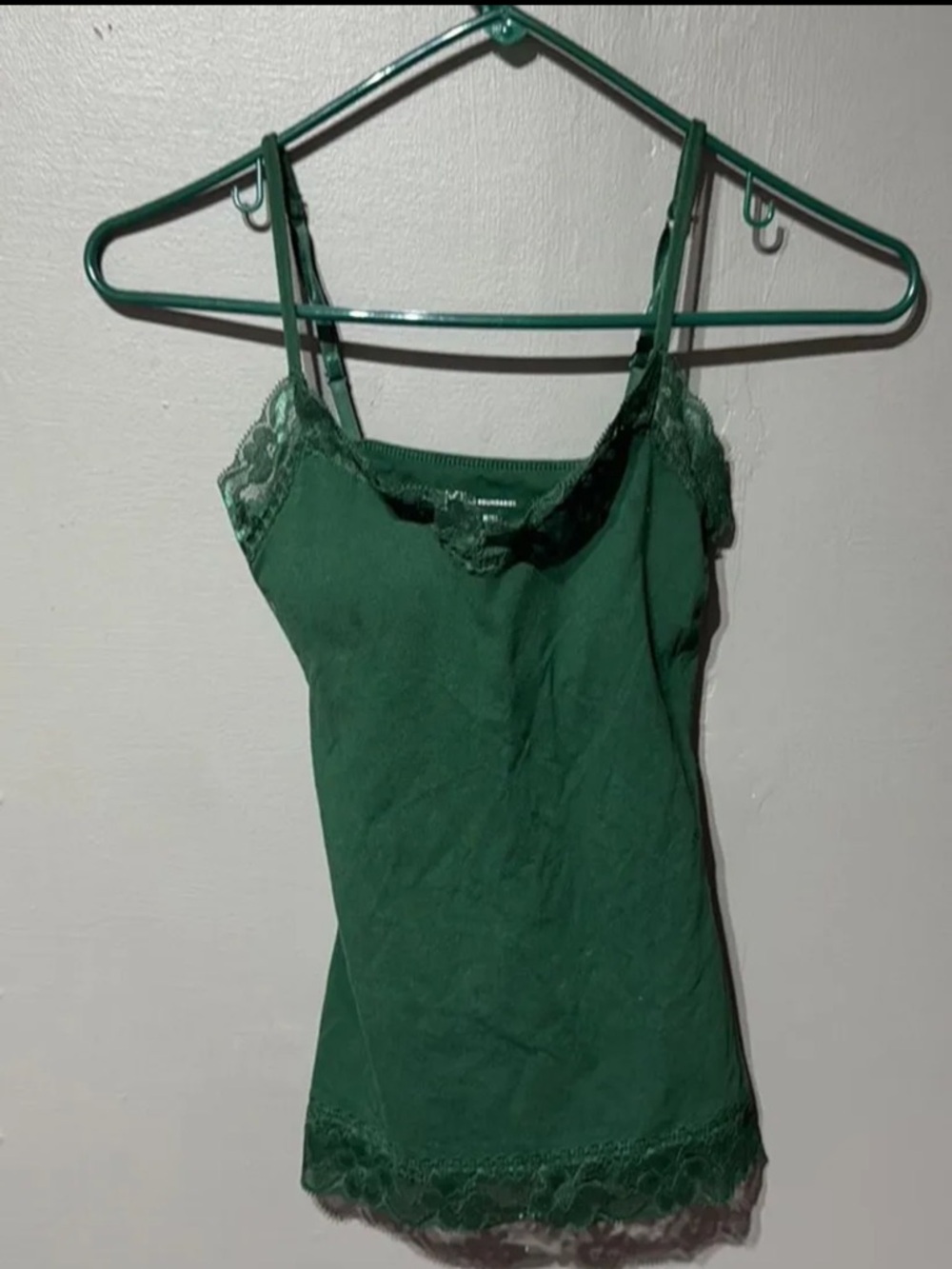No Boundaries Green Lace Trim Camisole